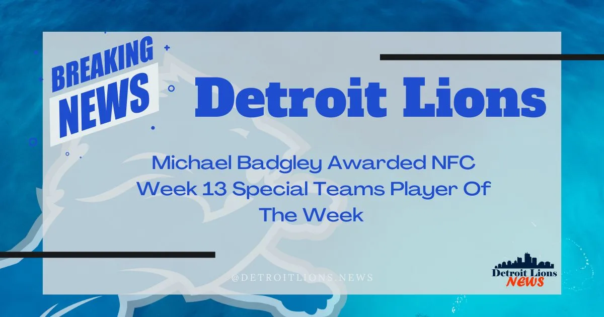 Michael Badgley Awarded NFC Week 13 Special Teams Player Of The Week